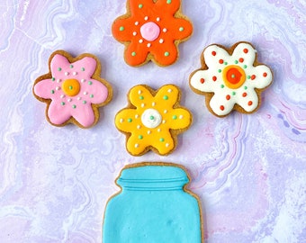 Flower Decorated Dog Treats – Homemade, Dog Mom Gift