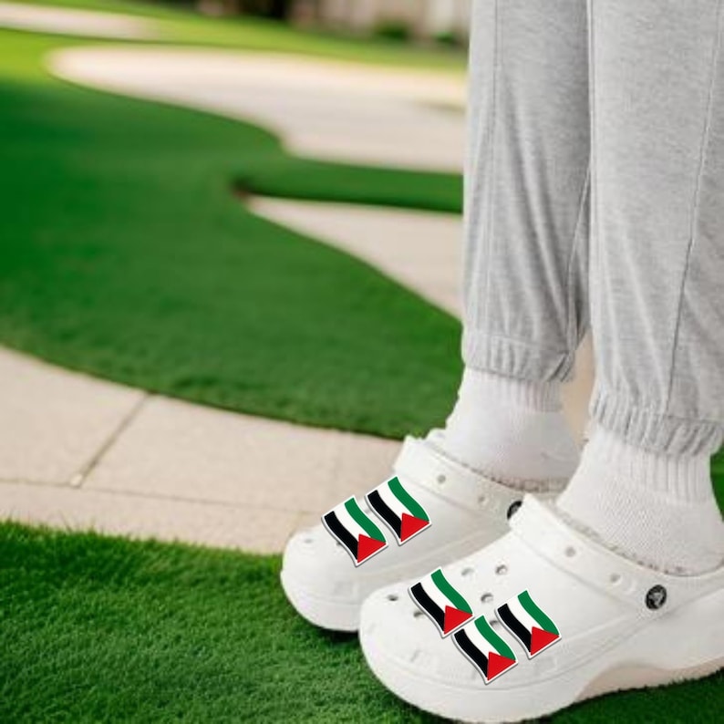 Pales Tine Country National Flag Croc Charms Support Watermelon Croc