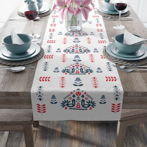 Scandinavian Table Runner, Norwegian Table runner,Swedish Home decor,Swedish kitchen,Scandinavian linens,table linens,norwegian table