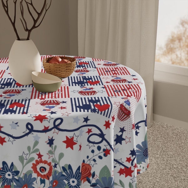 Round 4th of July Tablecloth Etsy