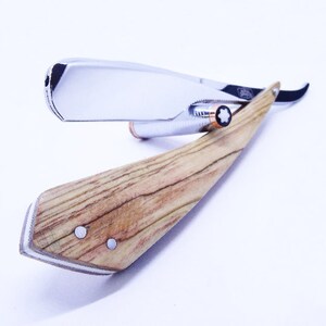 Walnuss Burl / Woolly Mammoth Kamisori / Custom Barber Shavette / Einzigartige Geschenke für Ihn / Vatertagsgeschenk / Unikat