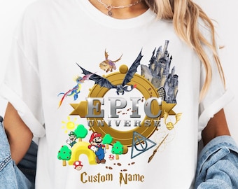 Comfort Colors Epic Universe-tröja, Epic Universe-familjetröjor, Super Mario-tröja, Disney-tröja, Family Universe-parktrip-tröja, Universal Epic