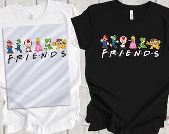 Personnages Super Mario assortis, transferts DTF groupe, transferts Dtf fête Mario & Friends, transferts anniversaire Super Mario, impression Reay
