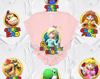 Camiseta de aniversário Universo Épico, Camiseta de aniversário personalizada do Super Mario, Camiseta de aniversário combinando para a família, Aniversário na Universal Studios, Viagem em família