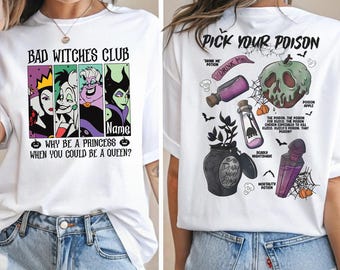 Disney Villains Shirt, Bad Witches Club T-Shirt, Halloween Witch Shirt,Disneyland Girl Trip,Halloween Witch Shirt,Maleficent Tee,Disneyworld