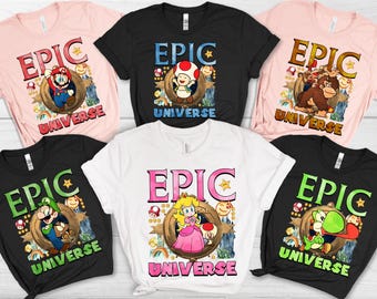 Super Mario Epic Universe Shirt,Epic Group Matching, Epic Universe Family Shirts, Epic Family Vacation Shirt,Epic Universe Trip,Disney Shirt
