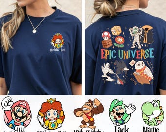 Camiseta de aniversário do Universo Épico, Camiseta de aniversário da Universal Studios, Camiseta combinando com a família Universal, Camisetas do Universo Épico de Orlando Park, Camiseta de aniversário