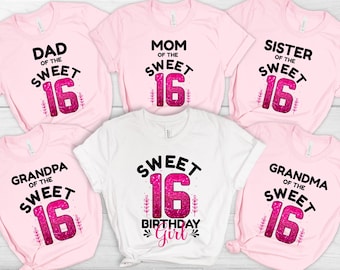 16th Birthday Shirt,Sweet 16 Birthday Girl Shirt,Birthday Party Tees,16th Birthday Girl, Sweet 16 Birthday Shirt, Family 16th Birthday Shirt
