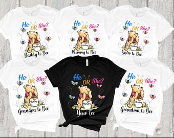 Camiseta "Mamá Abeja", Regalos familiares a juego para revelar el sexo del bebé, Camiseta para baby shower, Fiesta de revelación de género con temática de osos, Camiseta para revelar el sexo del bebé, Embarazo de niño o niña