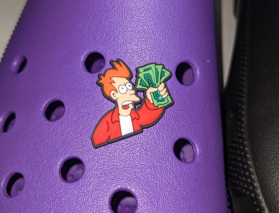 Croc Clog Shoe Charm Custom Design Philip J Fry Shut Up And Etsy