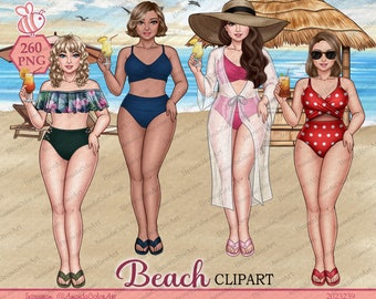 Beach Girls Clipart: Summer Besties PNG (Digital Download)
