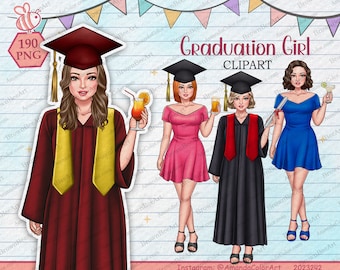 Graduation Girls Clipart, Graduation png, Fashion girl clipart, Best Friends Clipart, Sisters clipart, Bestie clipart, Students Graduation