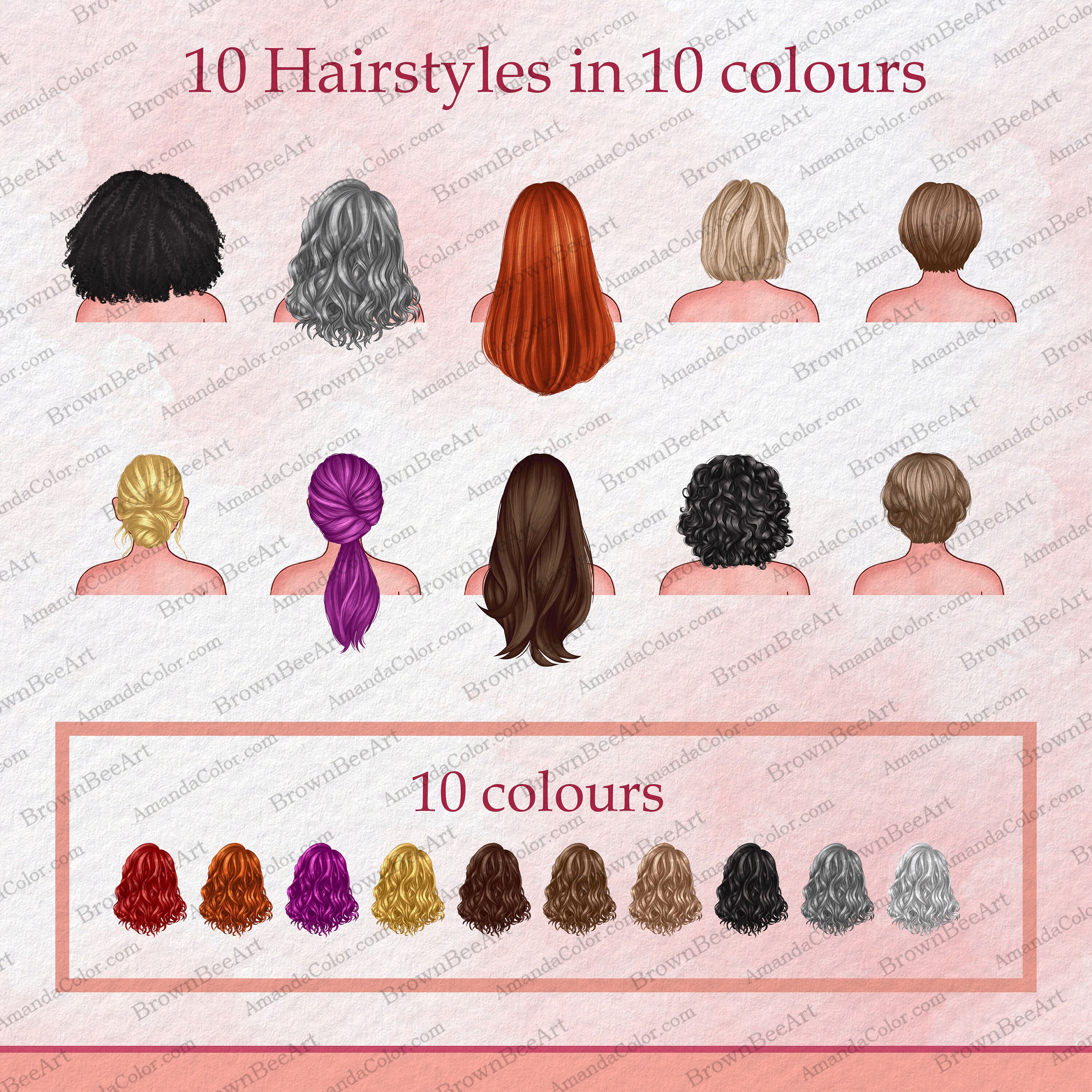 Family Clipart Bundle: Custom Portrait, Back View (433 PNG) - Etsy, image size:3000x3000