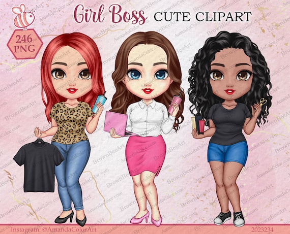 Girl Boss Clipart: Business Casual Planner Graphics (246 PNG) (Digital Download)