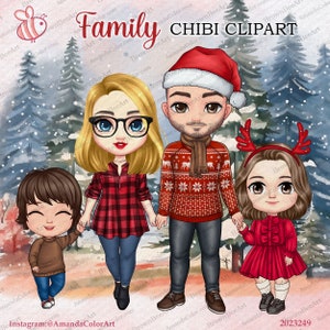 Familie Clipart, Clipart Weihnachten, Herbst Clipart, Clipart Paar, Pullover Clipart, Clipart Bester Freund, Chibi Clipart