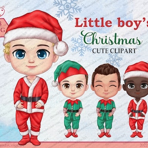 Little boy’s Christmas clipart, Cute clipart, Children clipart, boy clipart, Kids clipart, Son clipart, Grandkids clipart