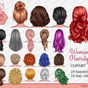 女性のヘアスタイルのクリップアート、カスタム女性、女性のヘアスタイル、ナチュラルヘアの女性のクリップアート