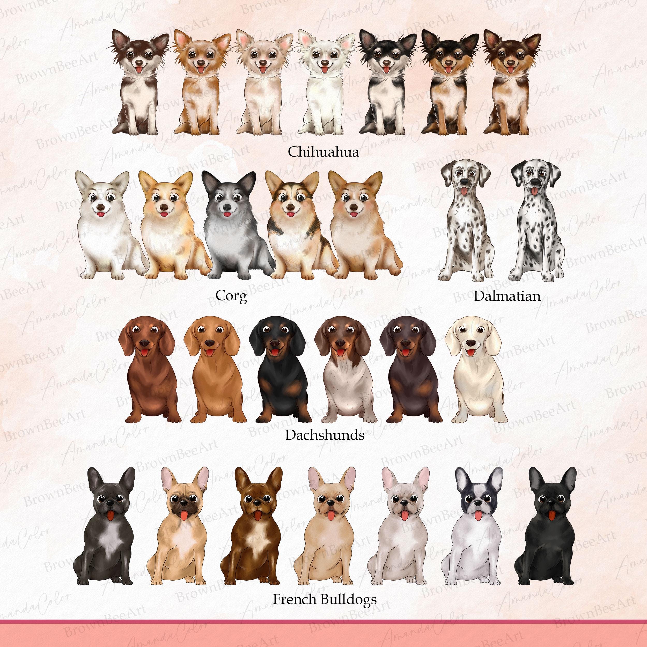 Watercolor Dog Clipart: 25 Breeds, Puppy Clipart Bundle, Pet, Puppies ...