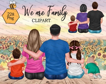Customizable Family Clipart: Portrait PNG (Digital Download)