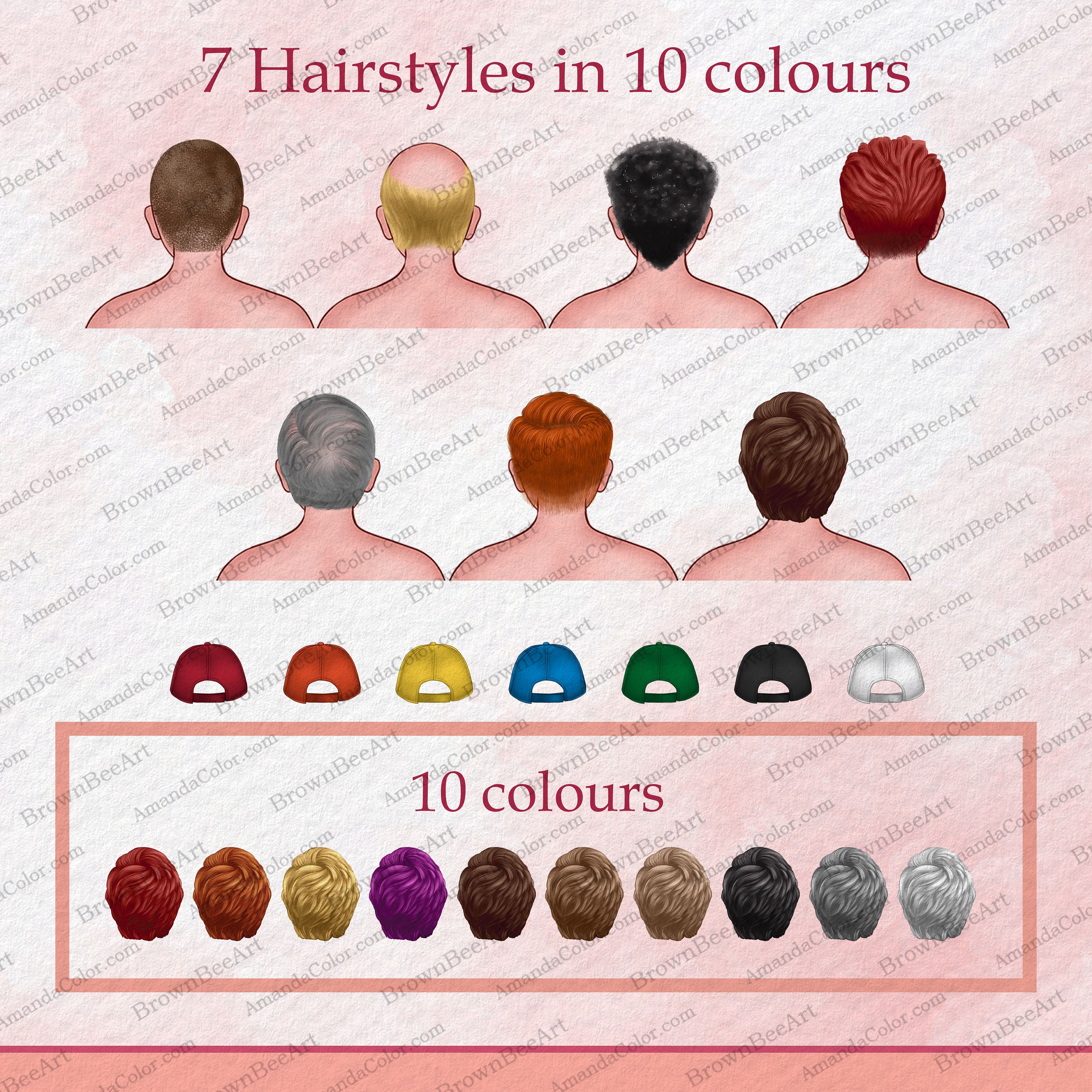 Family Clipart Bundle: Custom Portrait, Back View (433 PNG) - Etsy, image size:3000x3000