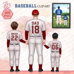 Daddys Dream Team, Baseball Dad Clipart, Vatertag Clipart, Softball Clipart, Sport Clipart, Familie Clipart, Geschenk für Ihn