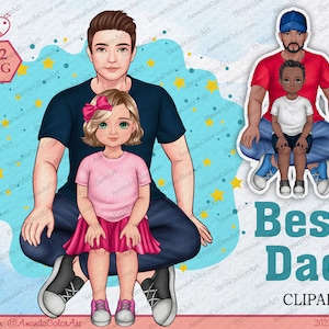 Bester Vater Clipart, Familie Clipart, Held Clipart, Vater Clipart, glücklicher Vatertag, Kinder Clipart, personalisierte Clipart