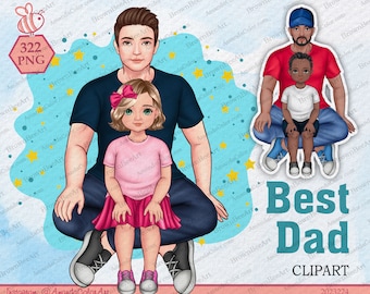 Best Dad clipart, Family clipart, Hero clipart, Father clipart, Happy Father's's Day, Children clipart, Personalized clipart