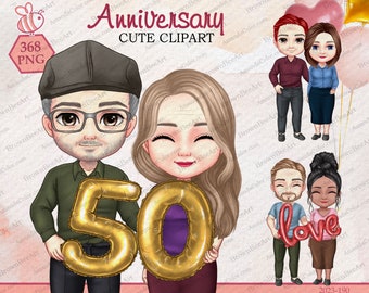 Anniversary Couple Clipart: Grandparents PNG (368 Files)