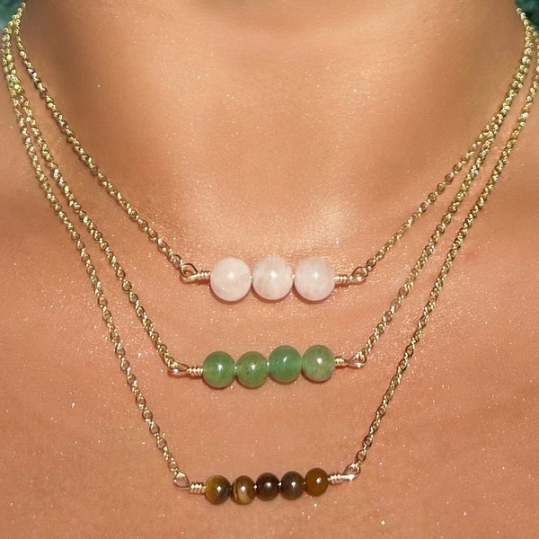 Crystal/Gemstone Bar Necklace