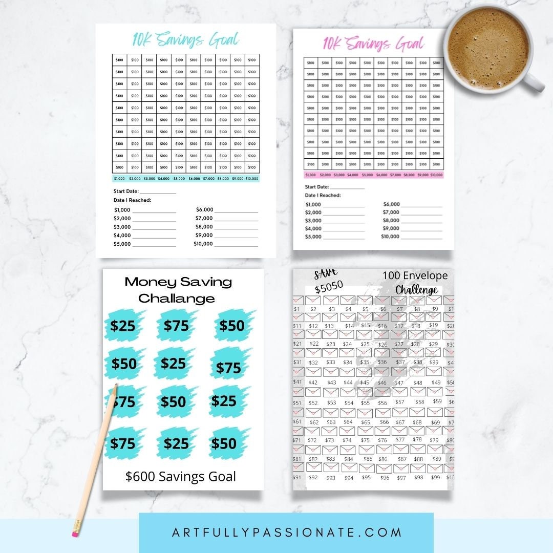 Money Saver Tracker Bundle 100 Envelope Challenge Printable, 10K Savings  Challenge