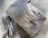 1970s Heathered Grey Sweat Set - Standard Knitting Mills - 70s Healthknit - Raglan Crew Neck - Drawstring Sweat Pants - TAG SIZE XL