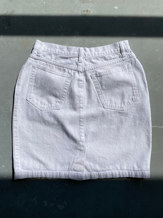 MEDIUM - 80s Bugle Boy For Her White Denim Skirt … - image 10