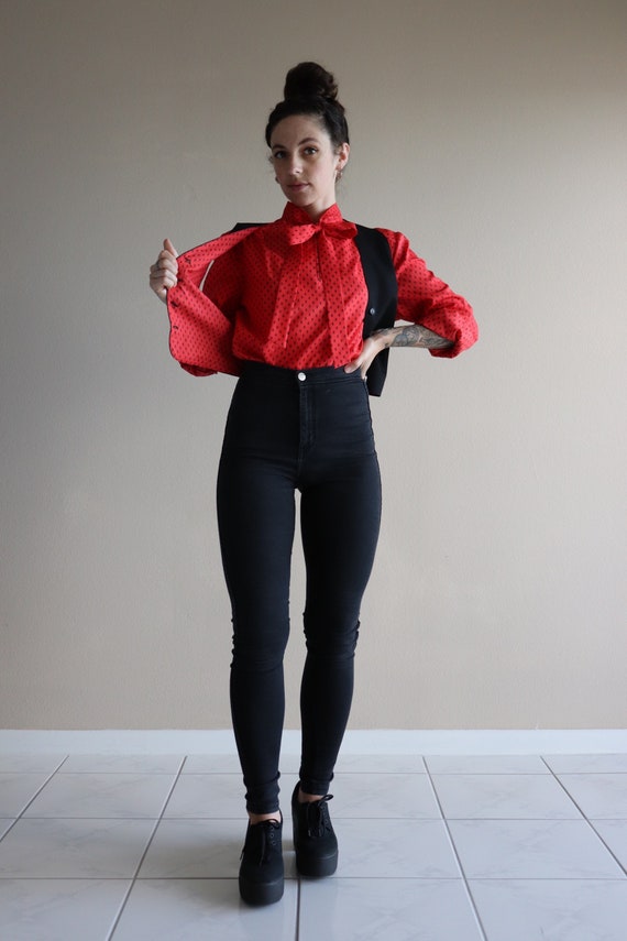 SMALL/MEDIUM - 70s Homemade Blouse And Vest Set