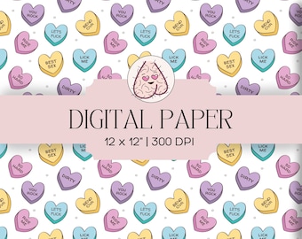 Funny Naughty   Pattern Digital Paper Funny Gift Pattern for Anniversary Valentines Card   Texture Adult Background