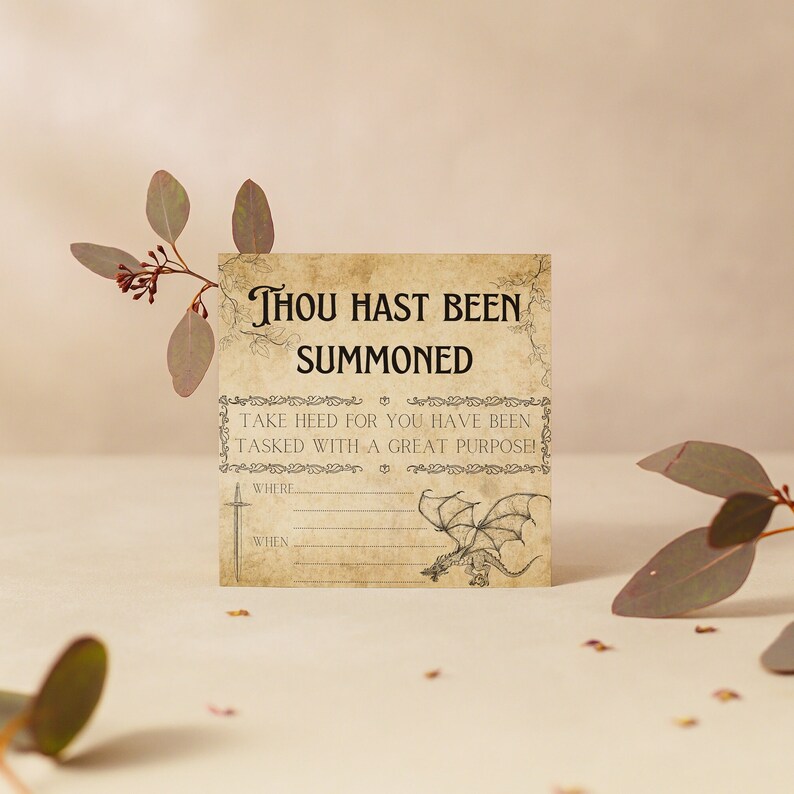 Parchment Paper Inveitation Example D&D Invite Template | Thou Hast Been Summoned - Etsy