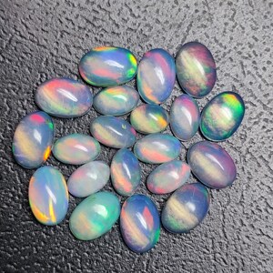 Natural Ethiopian Opal 10.Piece lot Oval Shape Cabochon 3x5mm 4x6mm Welo Fire Top Quality Loose Gemstones For Jewelry Making & Gift