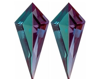 Lab Created Alexandrite Kite Cut Gemstone: Color Changing