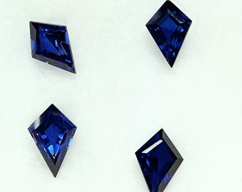 Lab-Created Blue Sapphire Corundum: Loose Gemstone (3x6mm to 14x20mm)