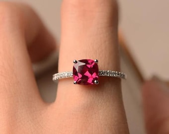 925-Sterling-Silber Labrador Rubin Ring schmuck