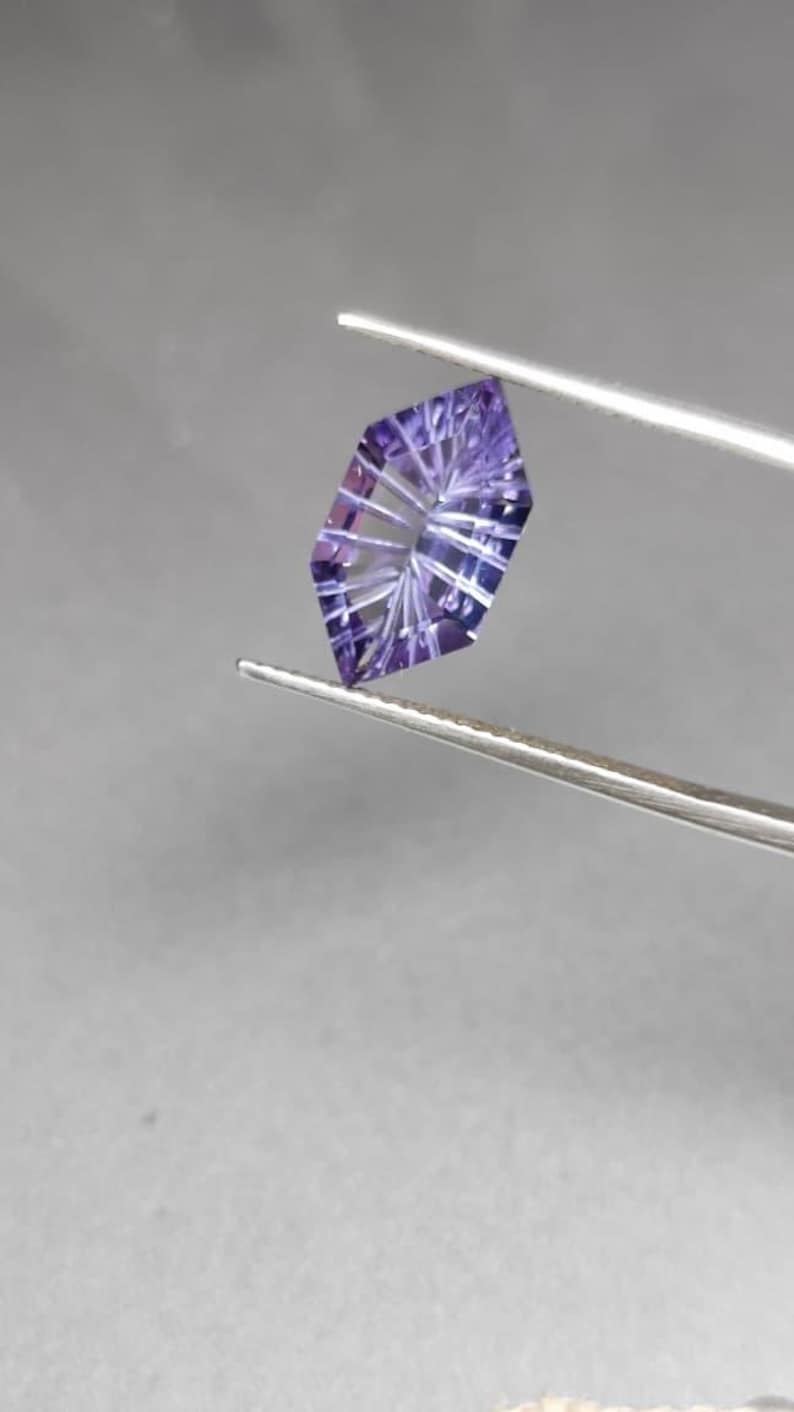 Faceted Fancy Cut Dutch Marquise 2. Lab Alexandrite Gemstone - Color Changing Jewelry Stone image 5