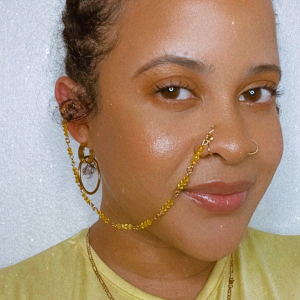 Nose Chain | Nose to Ear Chain | Face Chain| Clip on Nose Chain