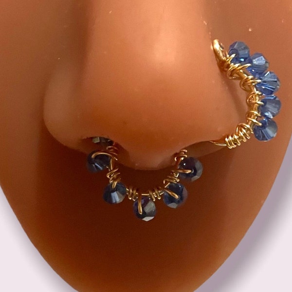 Fake Septum Ring, clip op sieraden, GEEN PIERCING | Kunstring verkrijgbaar en 17 verschillende kleuren