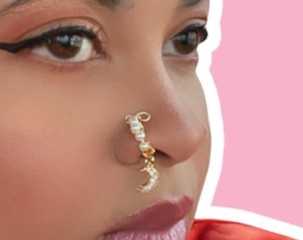 Pearl Nose Cuff | Fake Nose Piercing | Fake Nose Ring |Gifts for Her