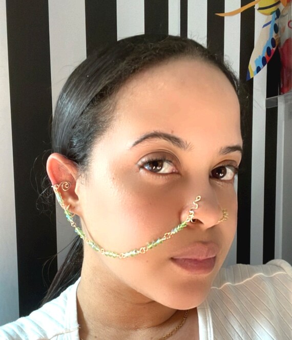 Nose to ear cheap chain clip on