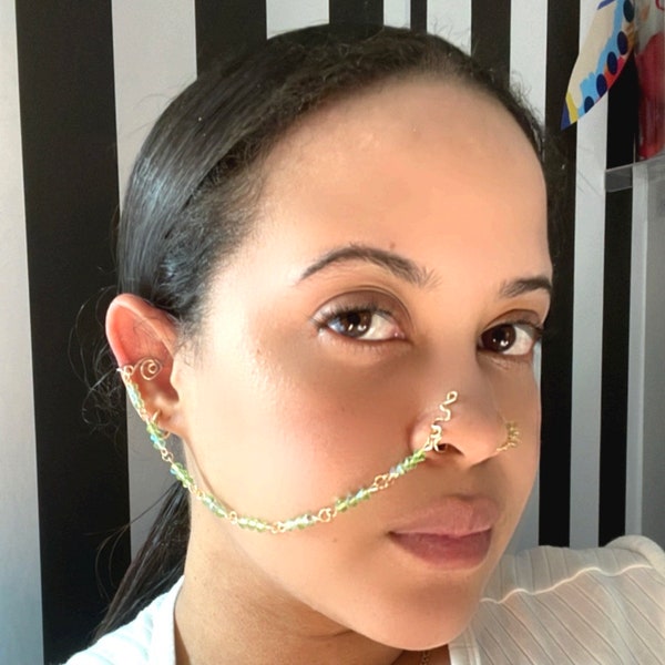 Nose Chain | Nose to Ear Chain | Face Chain| Clip on Nose Chain