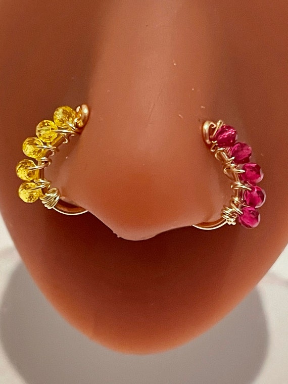Fake Nose Ring Nose Cuff Faux Nose Ring Fake Nose Ring Bead