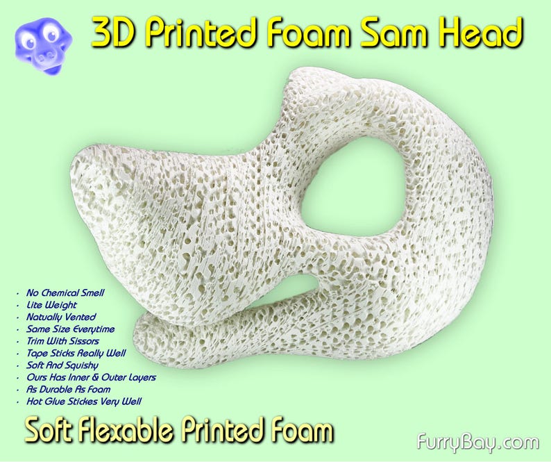 Sam the Canine, Toony Foam Furry Fursuit Head Base for Fursuiting, For Furries and Cosplay - DIY - fhb11 - FurryBay image 5