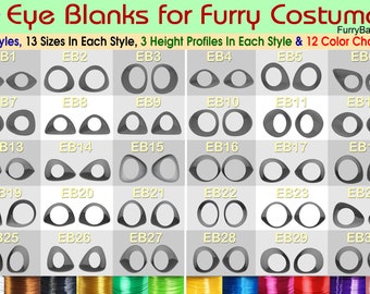 Eye Blanks - 30 Styles - 13 Sizes - 3Profiles - 12 Colors - Easy Order from Our Master List - Fursuiting - Furries - Cosplay - FurryBay