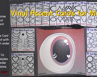 Universal Eye Mesh Accents for Eye Blanks - 16 different styles - self adhesive vinyl - Furry Fursuits