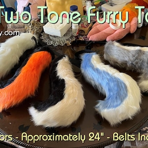 2 Color Furry Tails - 5 Colors - Approximately 24&quot; - FurryBay